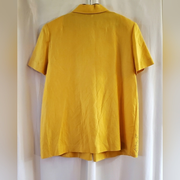 Cynthia Howie for Maggy Boutique Women's Linen Blend Jacket Size 14 Embroidered - Picture 2 of 6